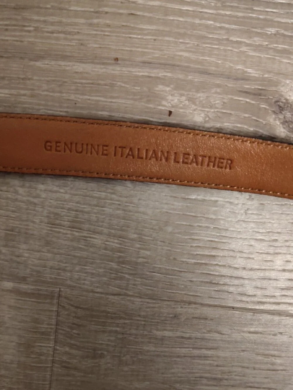 Ralph Lauren Blue Leather Belt with Rectangular Gold Buckle